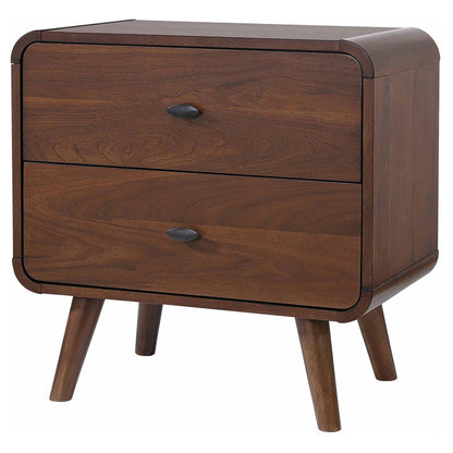  Coaster Furniture Robyn 205132 2-Drawer Nightstand Bedside Table - Dark Walnut IMAGE 3