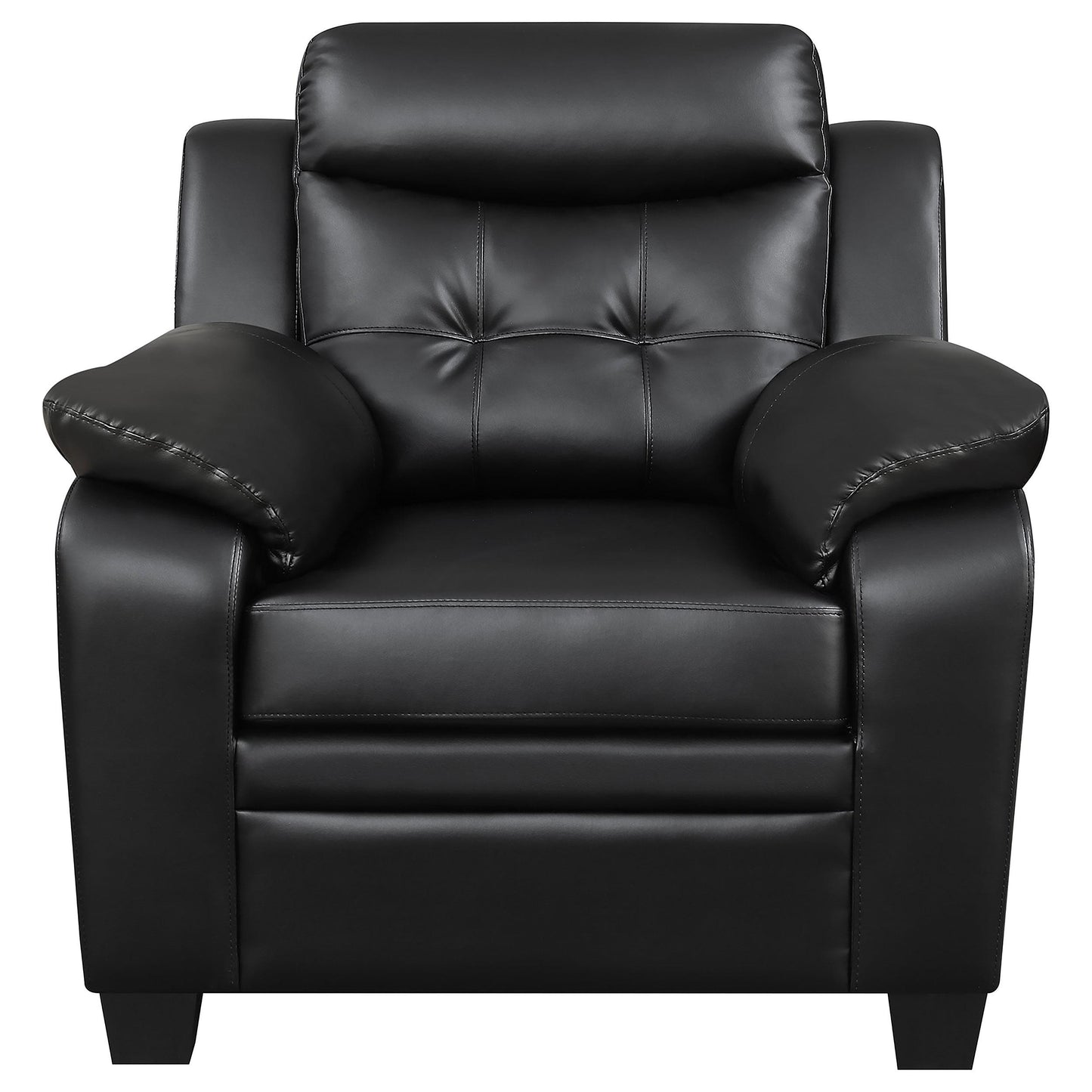 Coaster Furniture Finley 506553 Upholstered Padded Arm Tufted Accent Chair - Black IMAGE 2