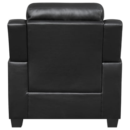 Coaster Furniture Finley 506553 Upholstered Padded Arm Tufted Accent Chair - Black IMAGE 5