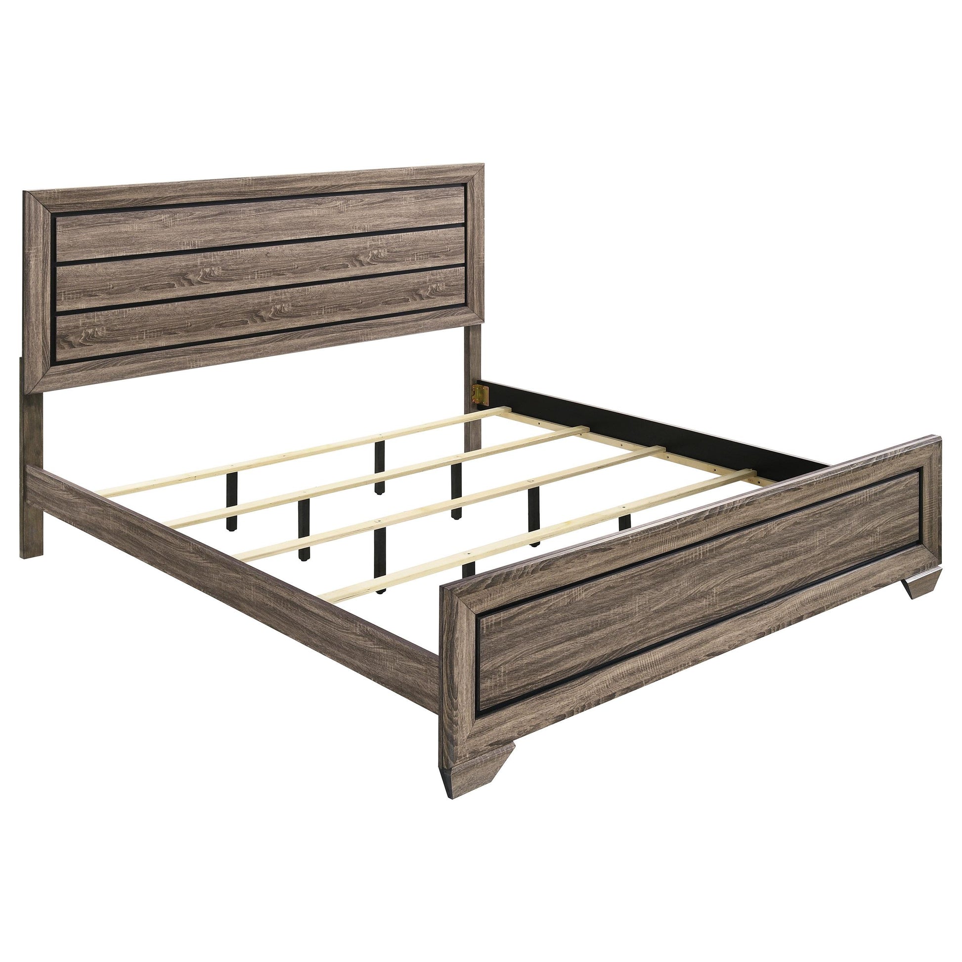 Coaster Furniture Kauffman 204191KE Wood Eastern King Panel Bed - Washed Taupe IMAGE 1