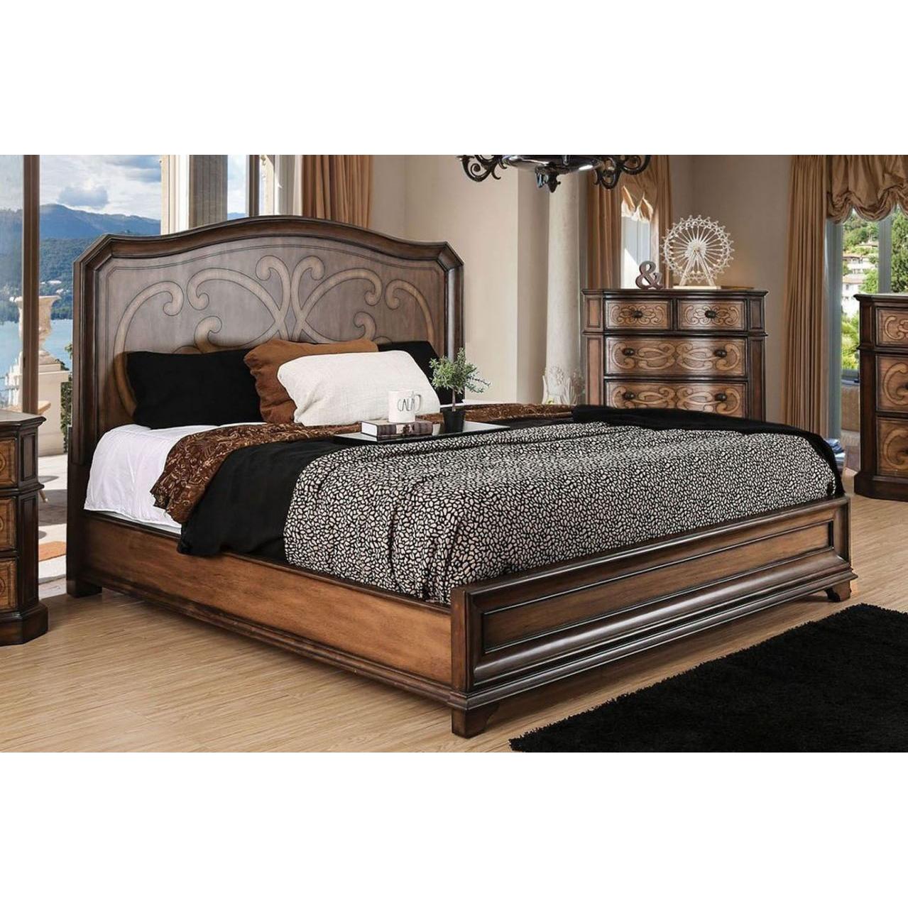  Furniture of America Emmaline King Panel Bed CM7831EK-BED IMAGE 1