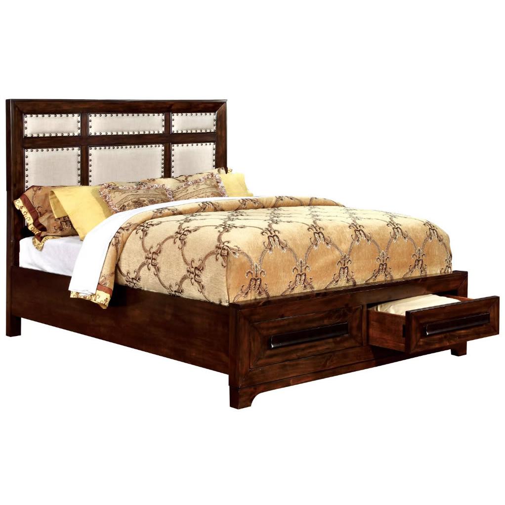  Furniture of America Orlaith California King Upholstered Bed with Storage CM7697CK-BED IMAGE 1
