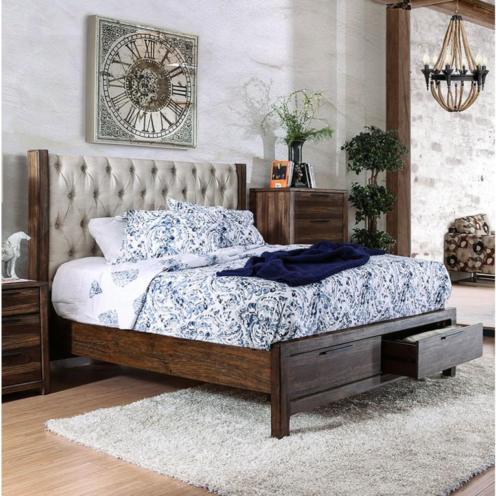  Furniture of America Hutchinson King Bed with Storage CM7577DR-EK-BED IMAGE 1