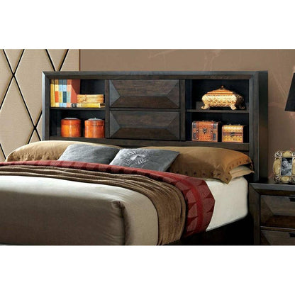  Furniture of America Nikomedes King Bookcase Bed with Storage CM7557EK-BED IMAGE 3