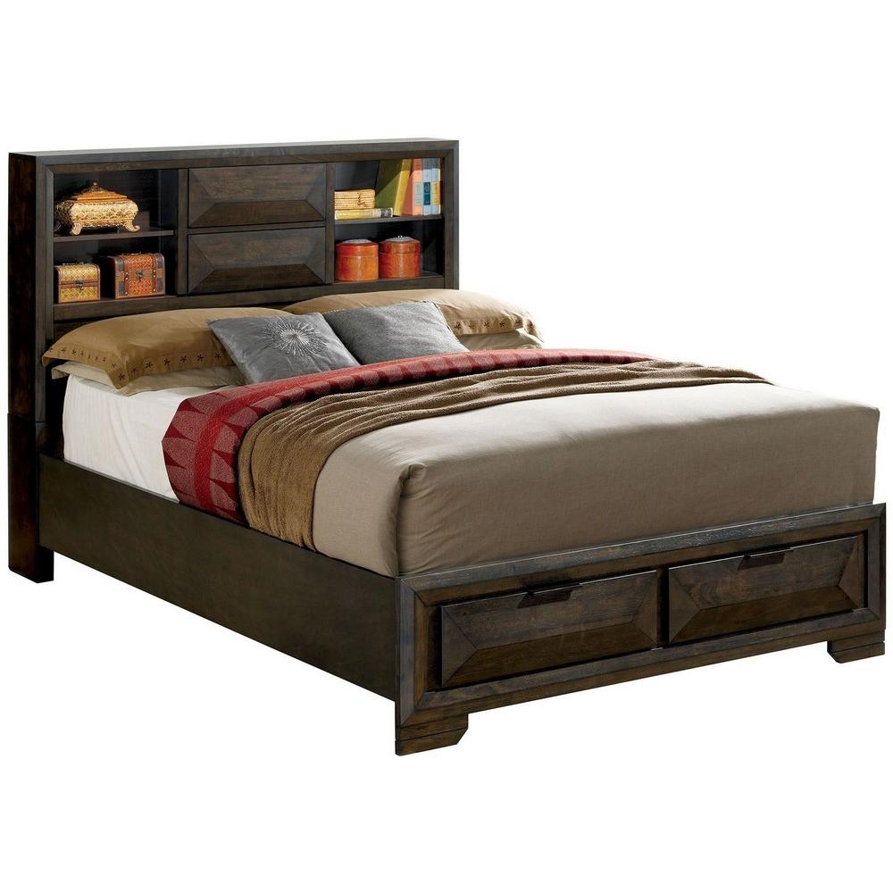  Furniture of America Nikomedes Queen Bookcase Bed with Storage CM7557Q-BED IMAGE 1