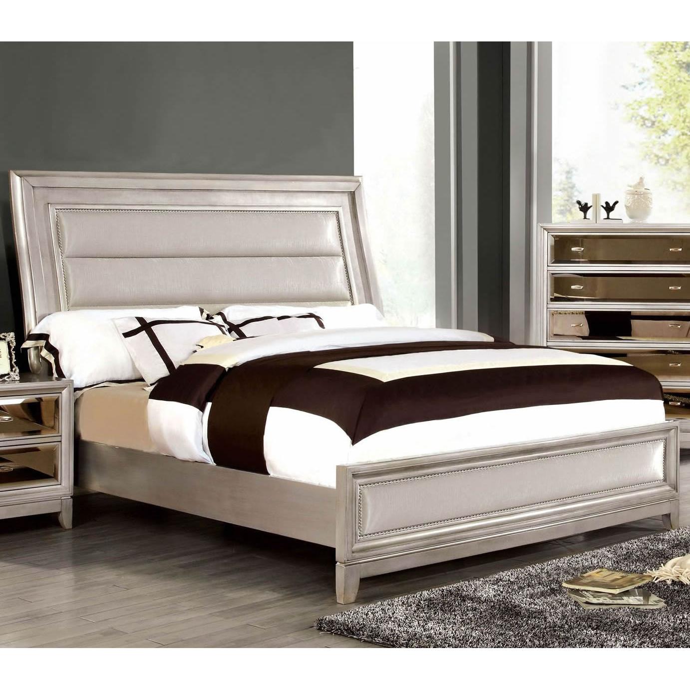  Furniture of America Golva King Upholstered Panel Bed CM7295SV-EK-BED IMAGE 1