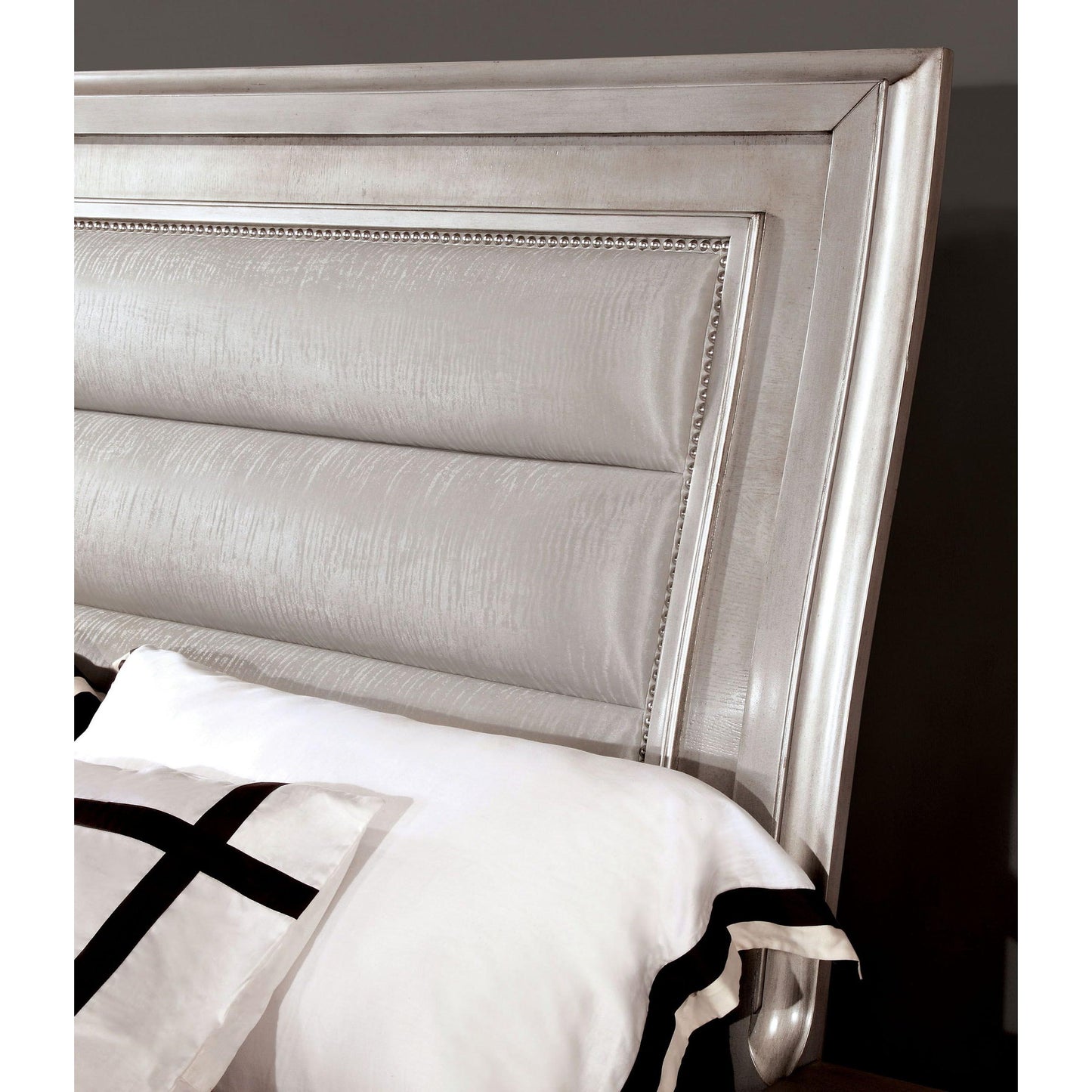  Furniture of America Golva King Upholstered Panel Bed CM7295SV-EK-BED IMAGE 2