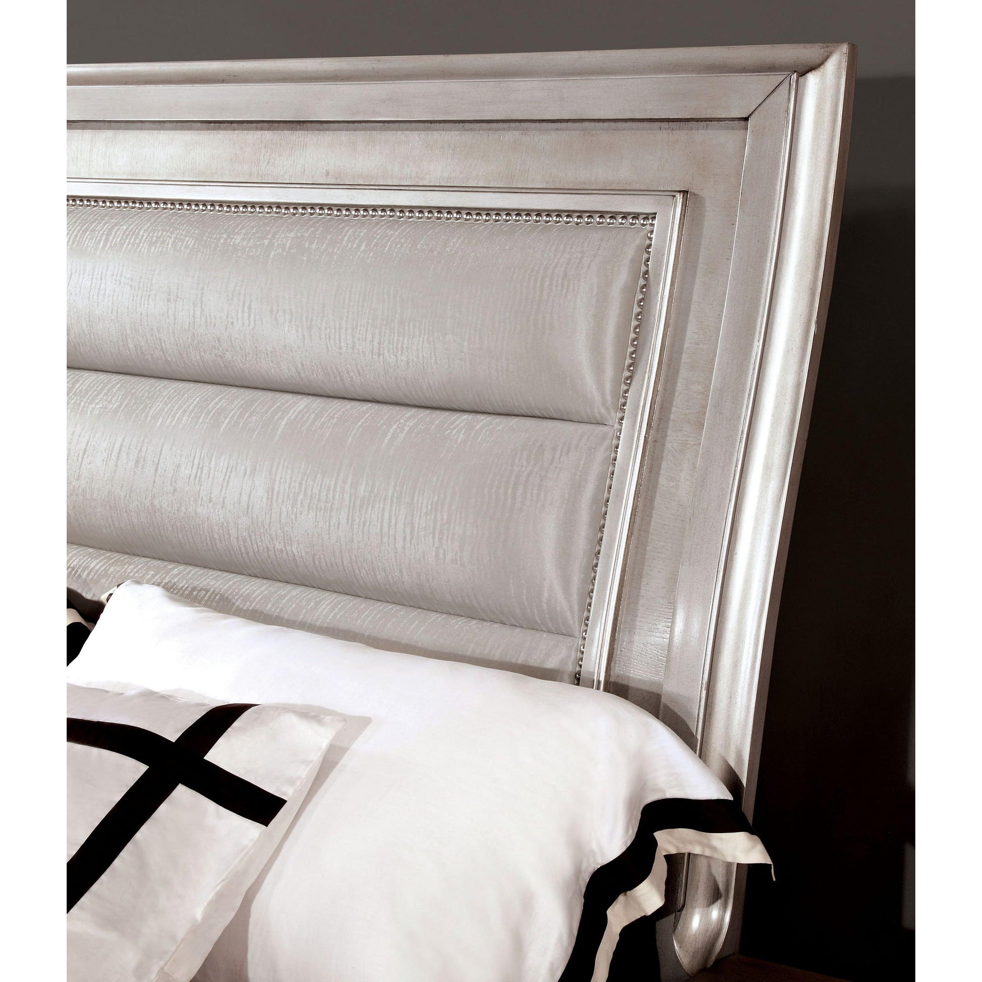  Furniture of America Golva King Upholstered Panel Bed CM7295SV-EK-BED IMAGE 2