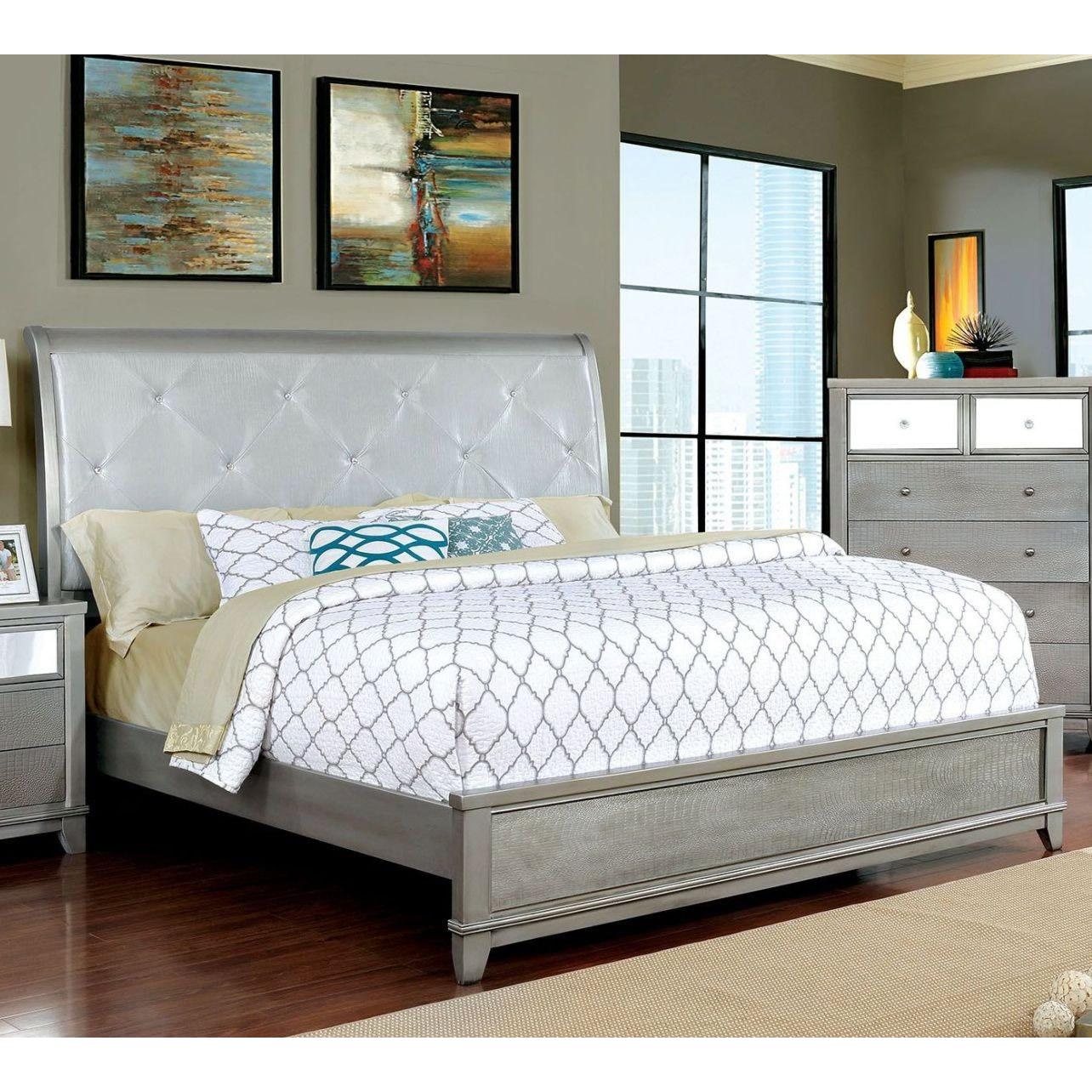  Furniture of America Bryant II King Upholstered Bed CM7289SV-EK-BED IMAGE 2