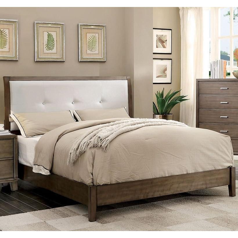  Furniture of America Enrico I King Upholstered Platform Bed CM7068GY-EK-BED IMAGE 1