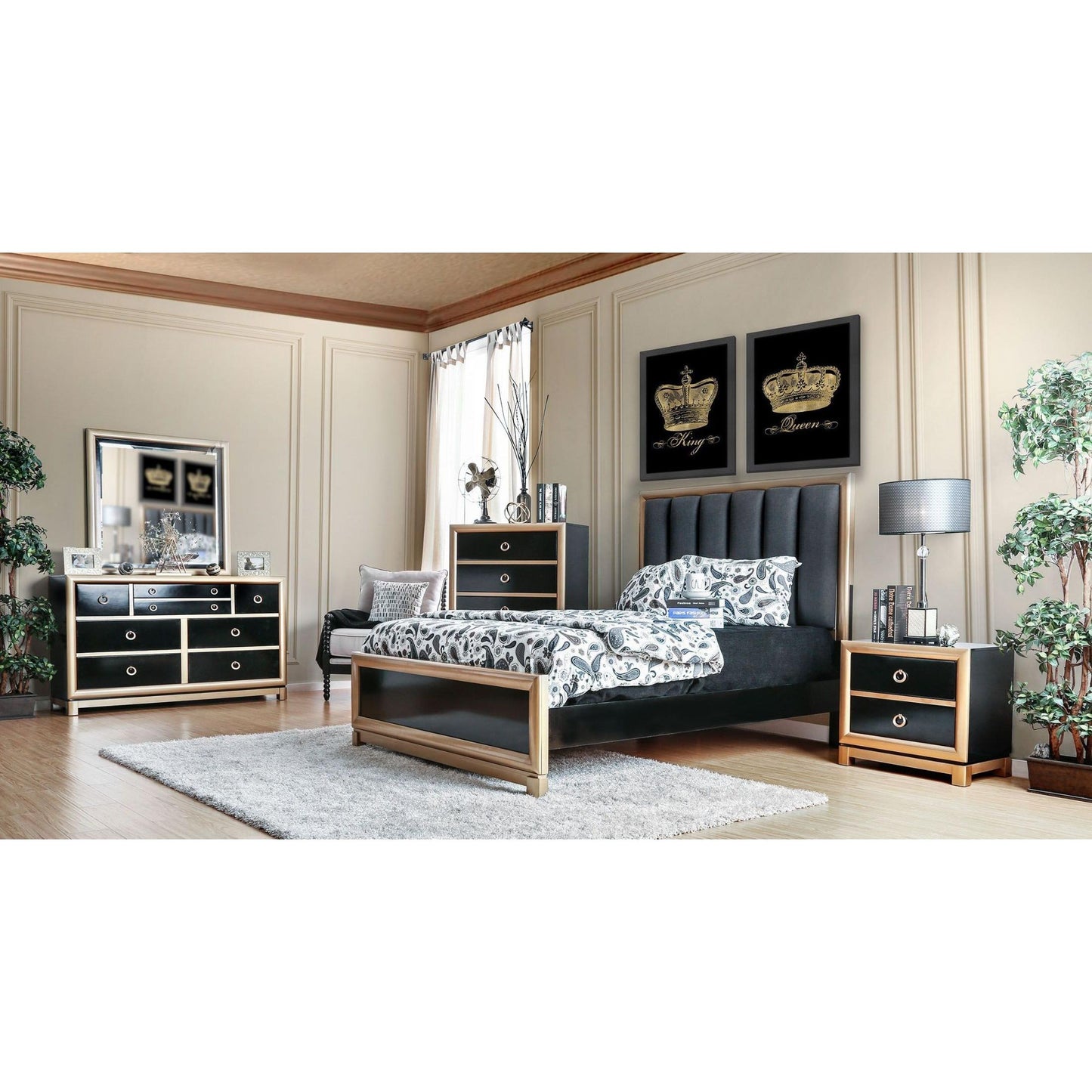  Furniture of America Braunfels California King Upholstered Panel Bed CM7263CK-BED IMAGE 3
