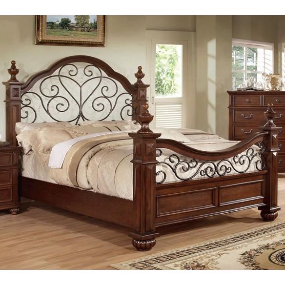  Furniture of America Landaluce King Poster Bed CM7811EK-BED IMAGE 1