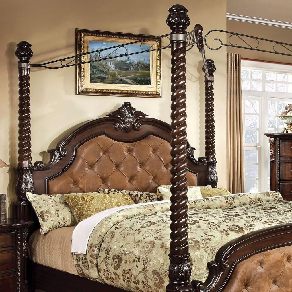  Furniture of America Monte Vista II Queen Poster Canopy Bed CM7296DA-C-Q-BED IMAGE 2