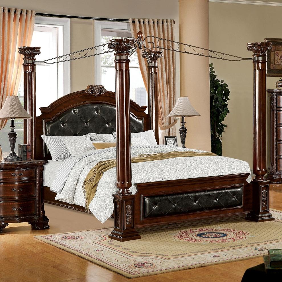  Furniture of America Mandalay Califonia King Poster Canopy Bed CM7271CK-BED IMAGE 1