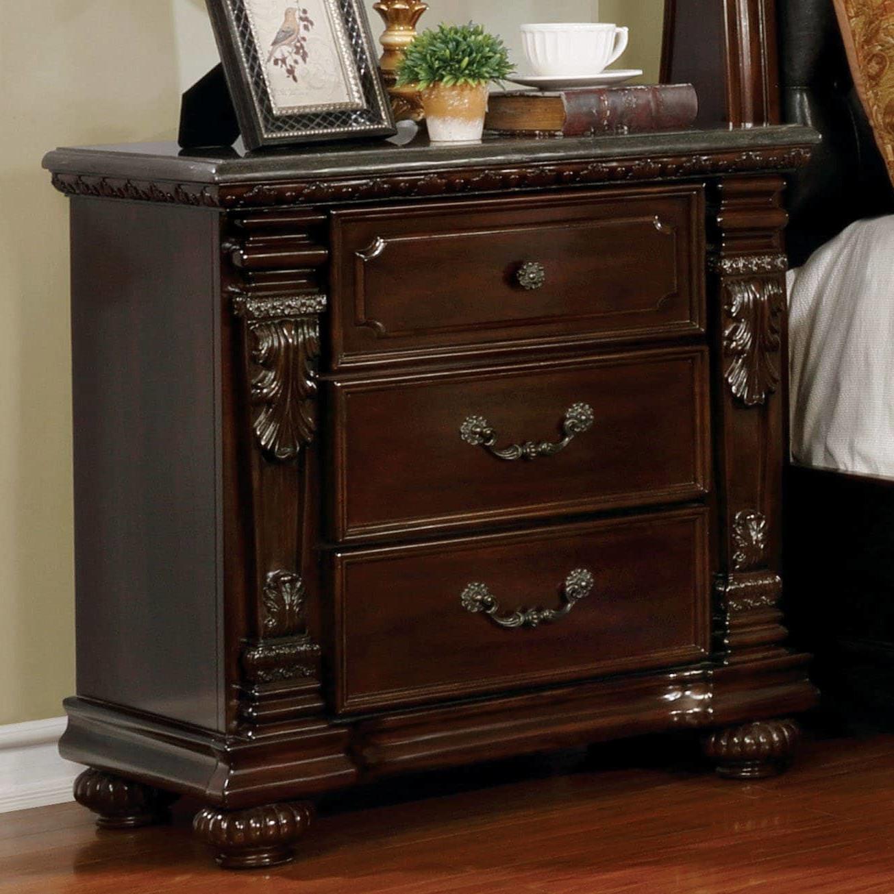  Furniture of America Fort Worth 3-Drawer Nightstand CM7858N IMAGE 2