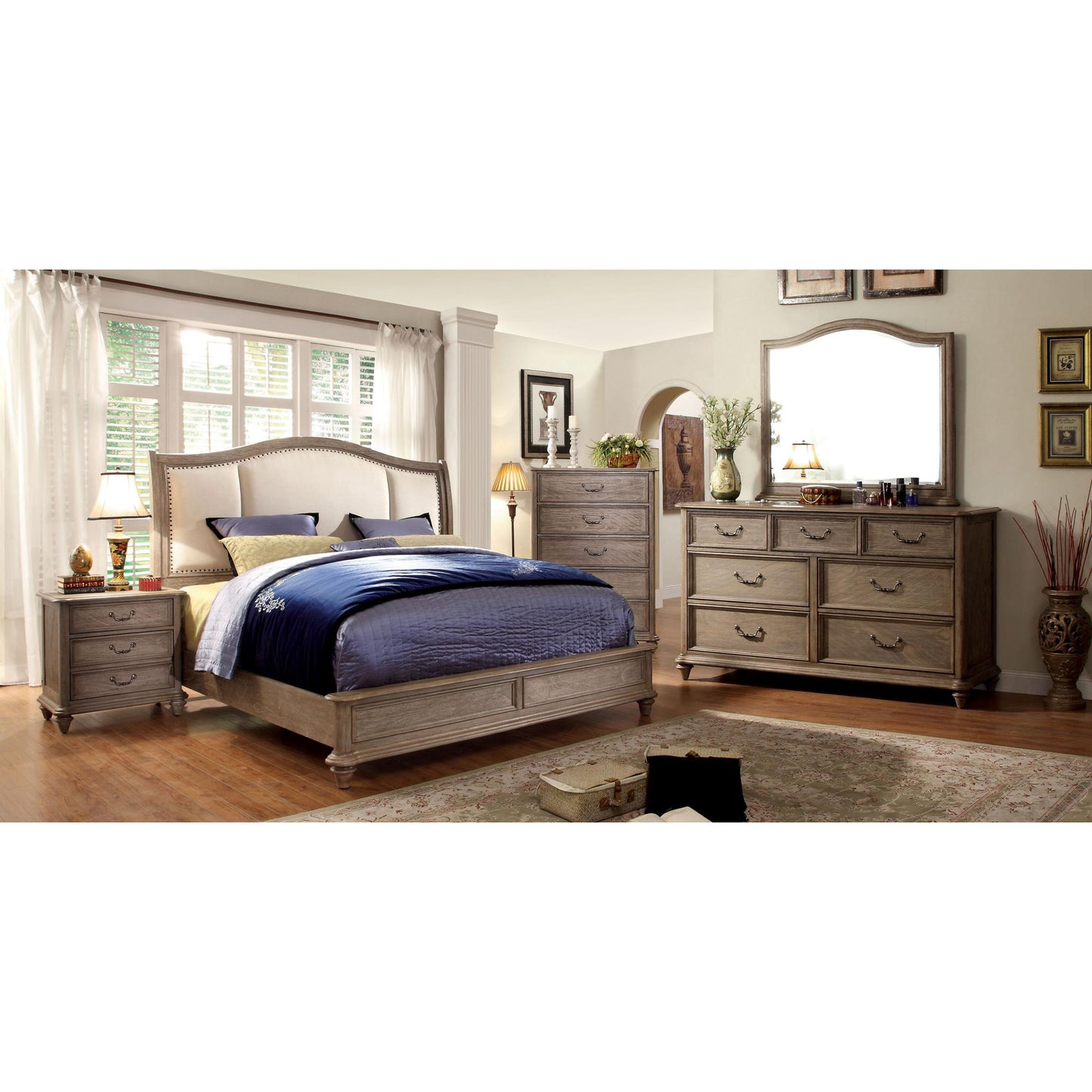  Furniture of America Belgrade II King Upholstered Panel Bed CM7612EK-BED IMAGE 3