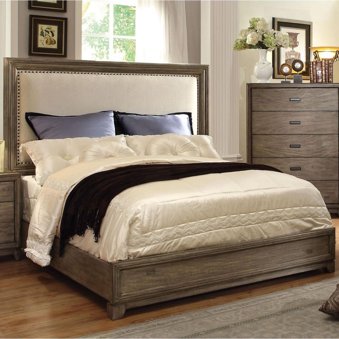  Furniture of America Antler King Upholstered Panel Bed CM7615EK-BED IMAGE 1