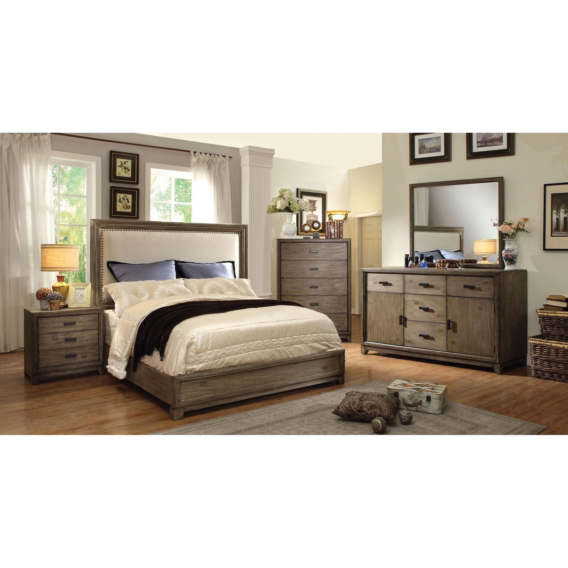  Furniture of America Antler Queen Upholstered Panel Bed CM7615Q-BED IMAGE 3