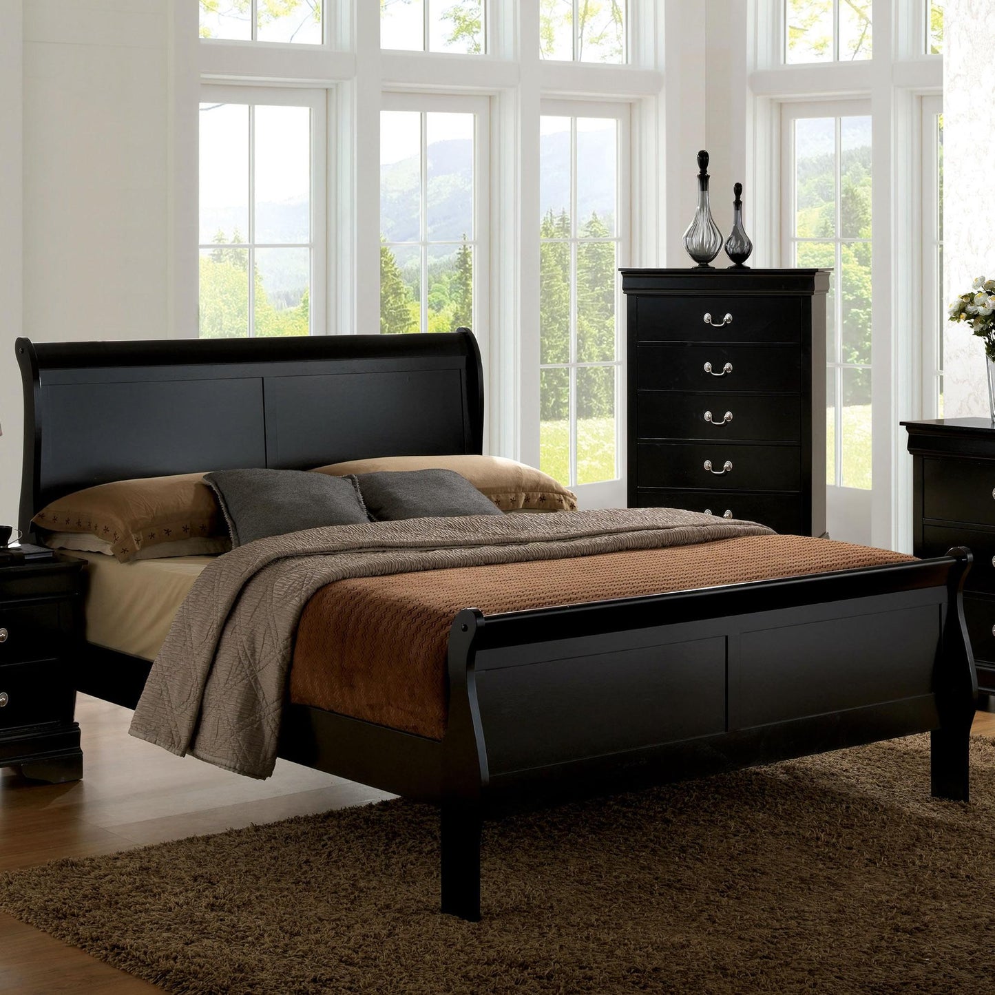  Furniture of America Louis Philippe III Full Sleigh Bed CM7866BK-F-BED IMAGE 1