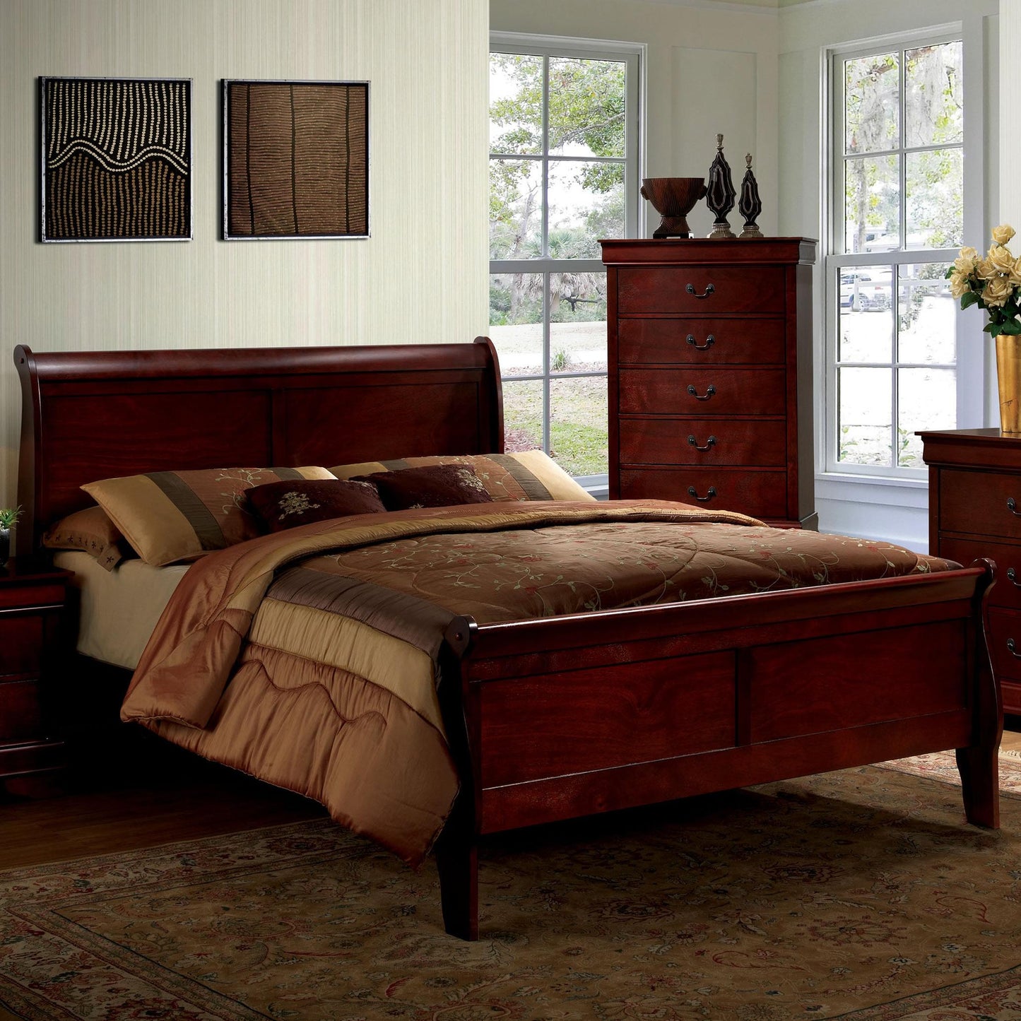  Furniture of America Louis Philippe III Full Sleigh Bed CM7866CH-F-BED IMAGE 2