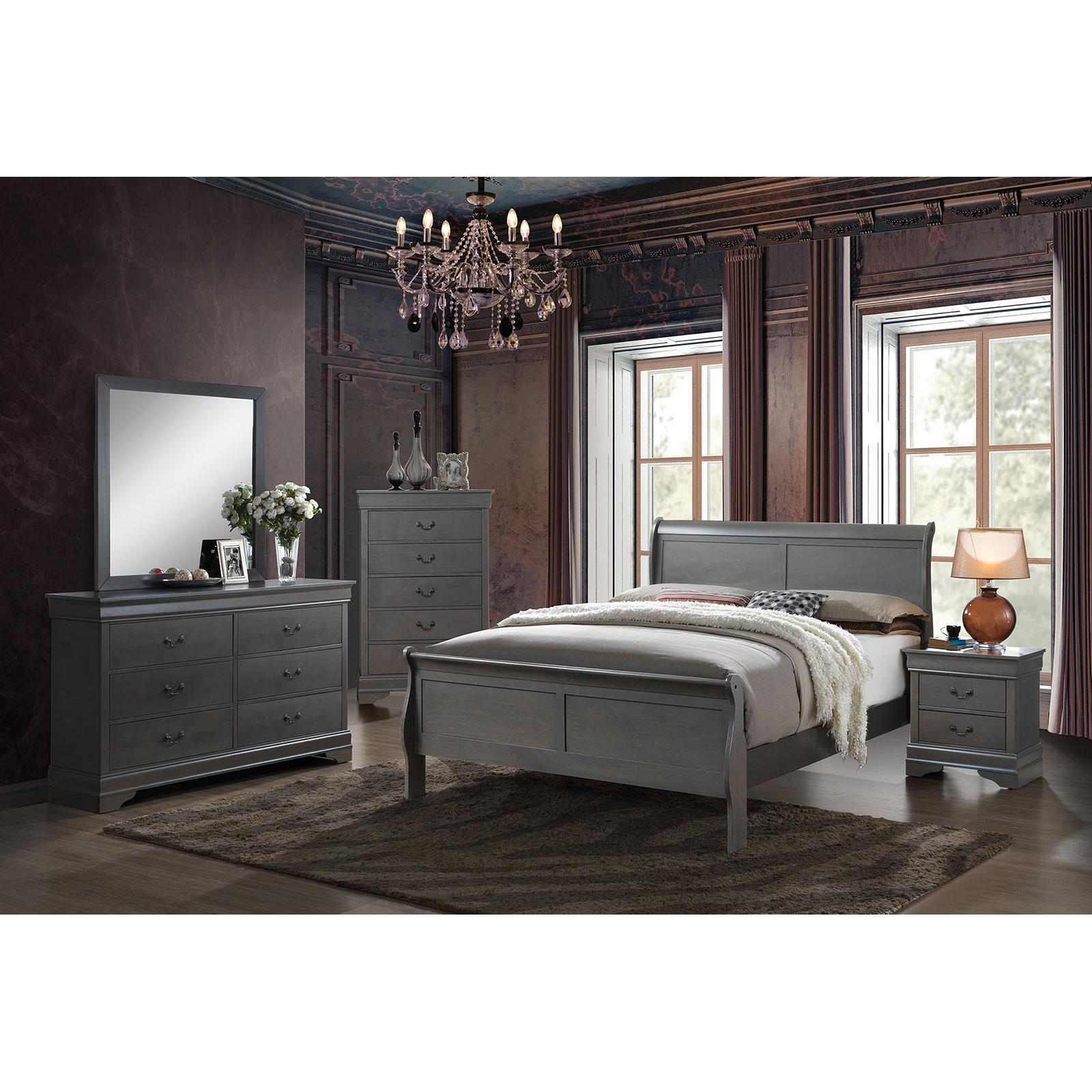  Furniture of America Louis Philippe III Twin Sleigh Bed CM7866GY-T-BED IMAGE 5