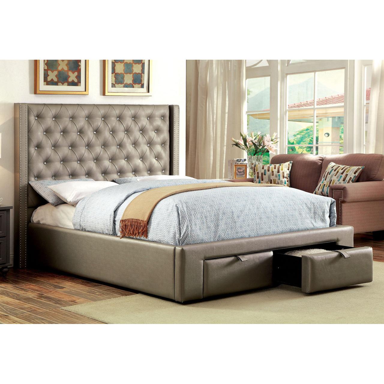  Furniture of America Corina King Upholstered Panel Bed CM7180EK-BED IMAGE 4