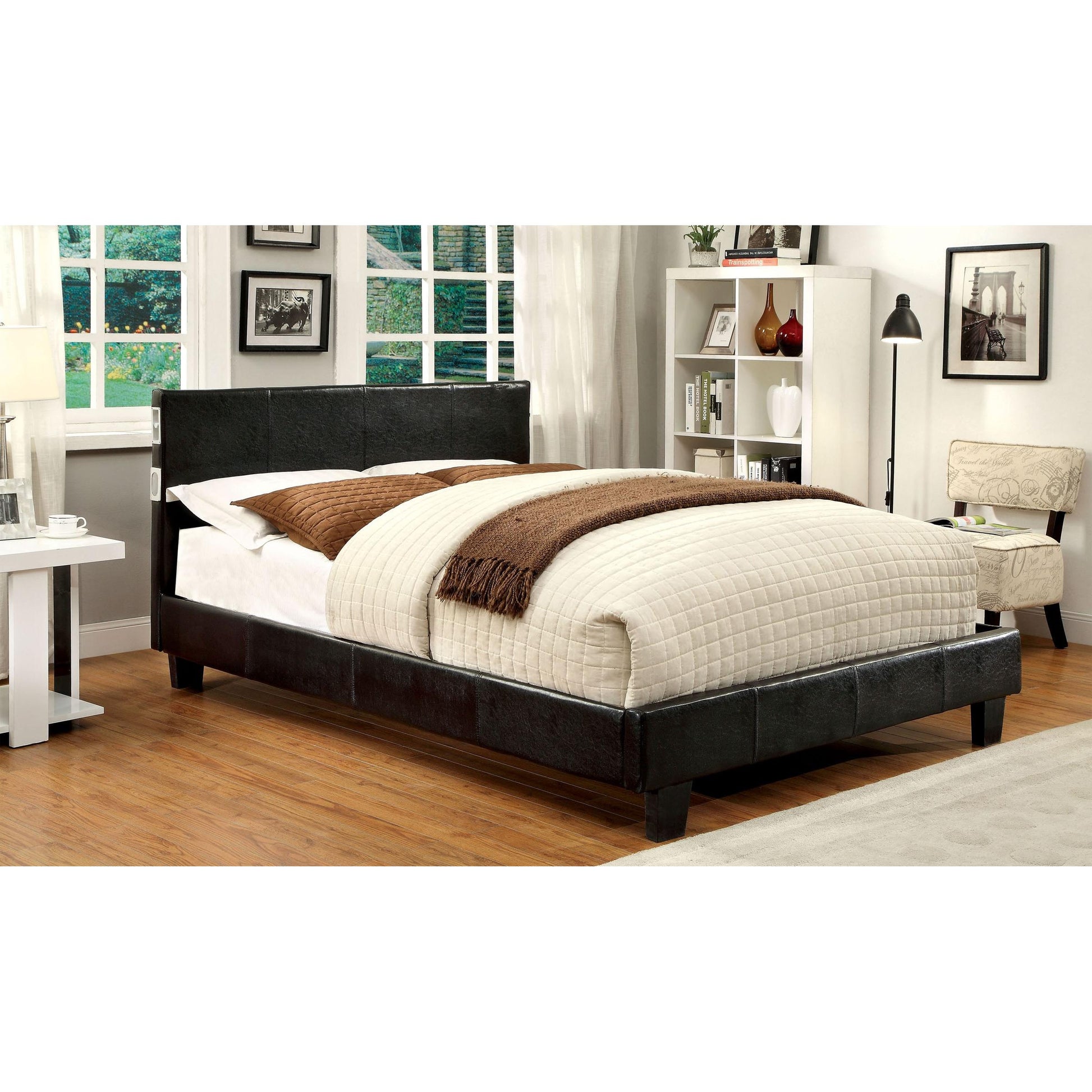  Furniture of America Evans Full Upholstered Panel Bed CM7099EX-F-BED IMAGE 1