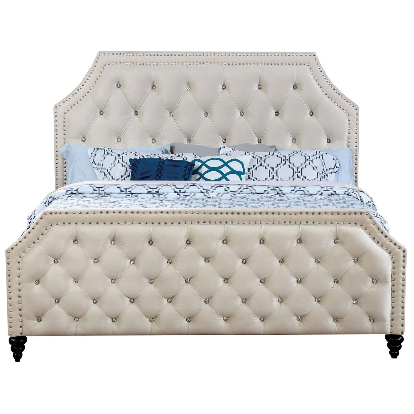  Furniture of America Claudine Queen Upholstered Panel Bed CM7675Q-BED IMAGE 2