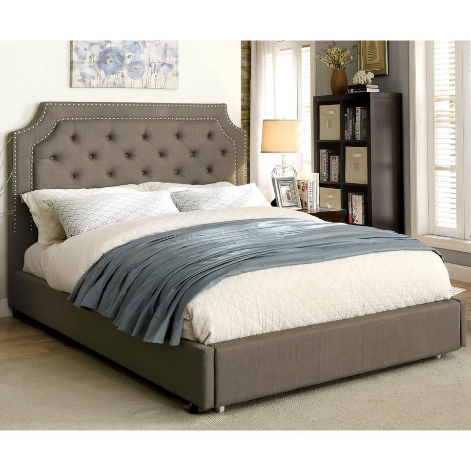  Furniture of America Orianna Queen Upholstered Panel Bed CM7674Q-BED IMAGE 1