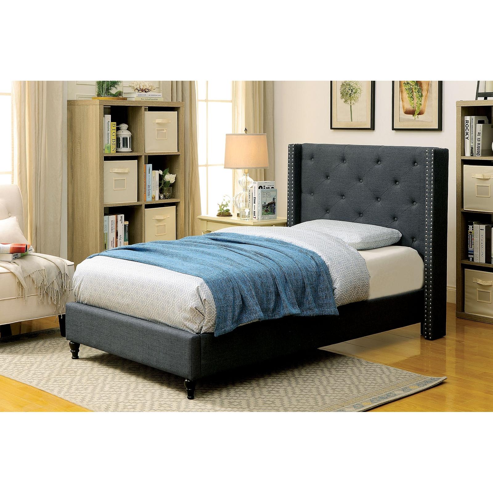  Furniture of America Anabelle Twin Upholstered Panel Bed CM7677BL-T-BED IMAGE 3