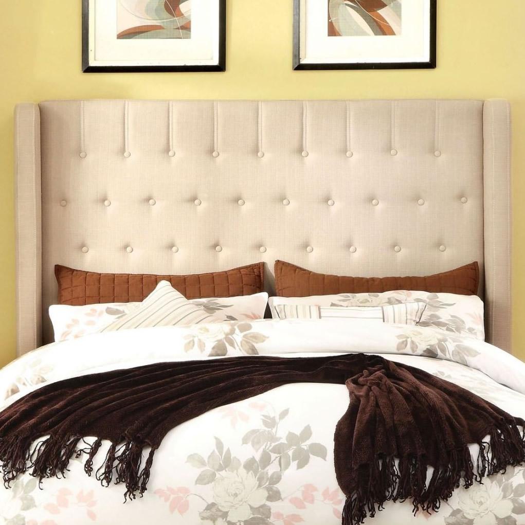  Furniture of America Mira King Upholstered Panel Bed CM7055IV-EK-BED IMAGE 2