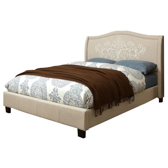  Furniture of America Karissa King Upholstered Panel Bed CM7698EK-BED IMAGE 1