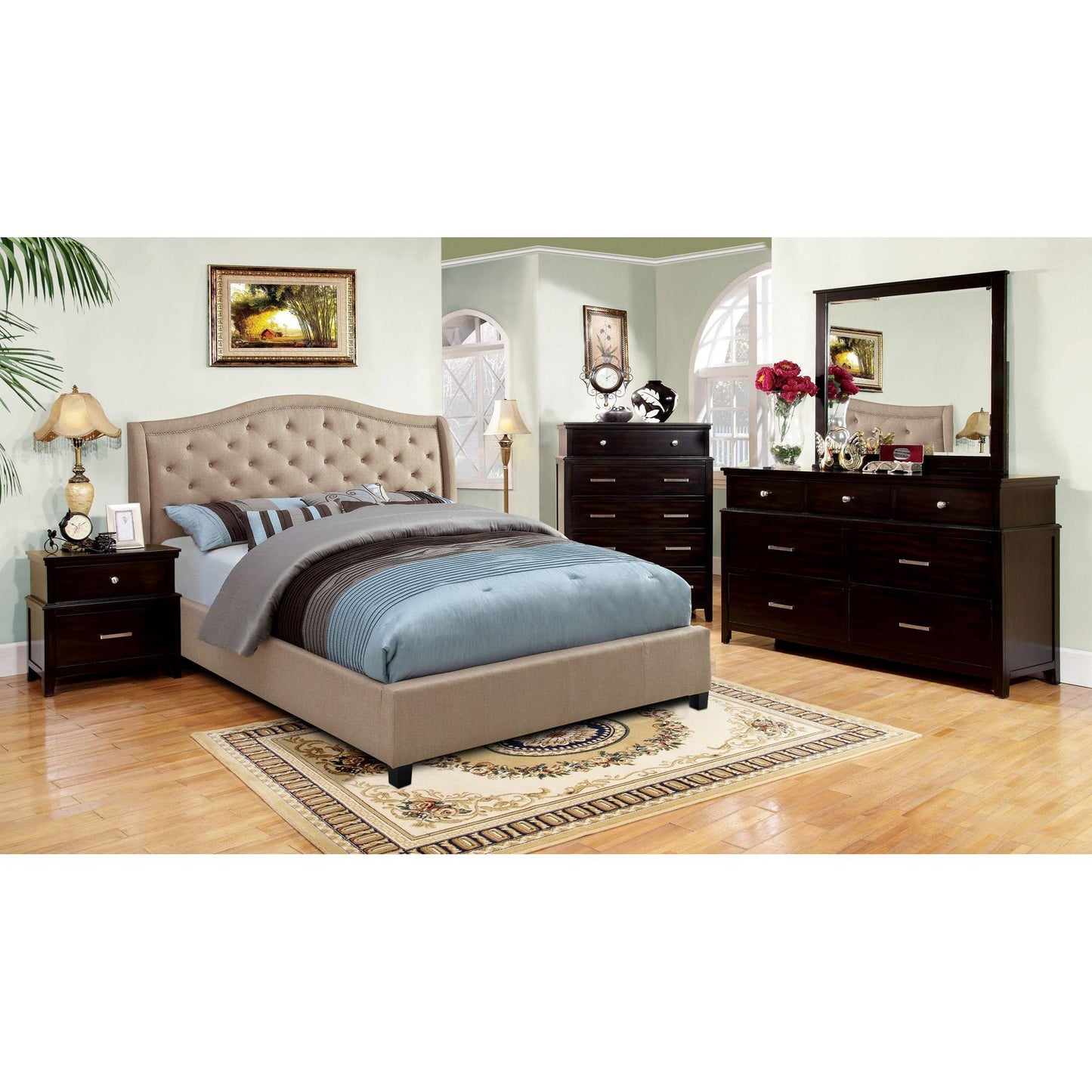  Furniture of America Marisko Queen Upholstered Panel Bed CM7161Q-BED IMAGE 3