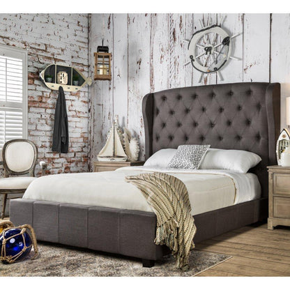  Furniture of America Fontes California King Upholstered Panel Bed CM7050GY-CK-BED IMAGE 2