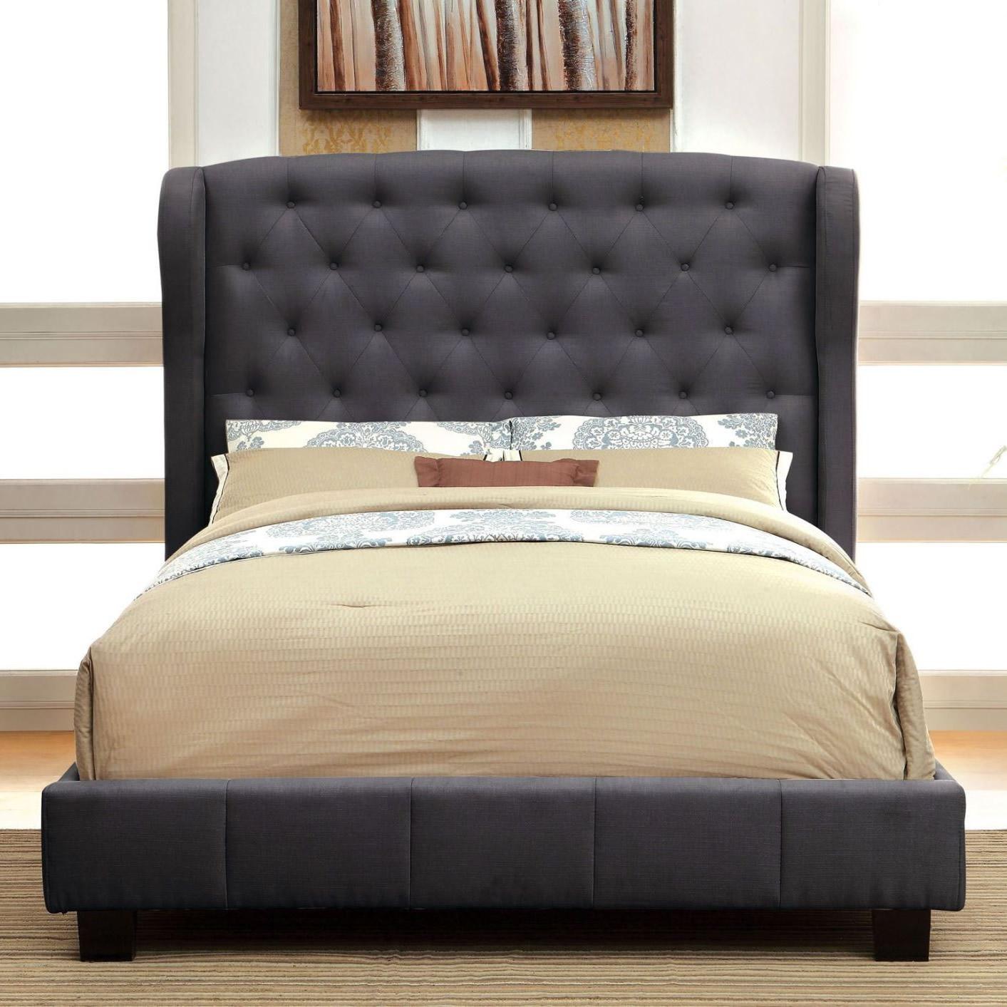 Furniture of America Fontes Queen Upholstered Panel Bed CM7050GY-Q-BED IMAGE 1