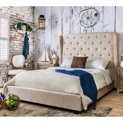  Furniture of America Fontes Queen Upholstered Panel Bed CM7050IV-Q-BED IMAGE 2