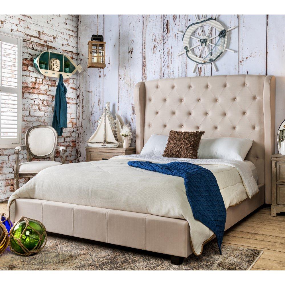  Furniture of America Fontes California King Upholstered Panel Bed CM7050IV-CK-BED IMAGE 2