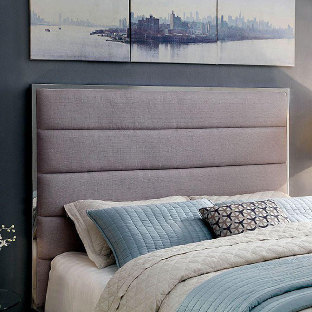  Furniture of America Gillian California King Upholstered Panel Bed CM7262GY-CK-BED IMAGE 3