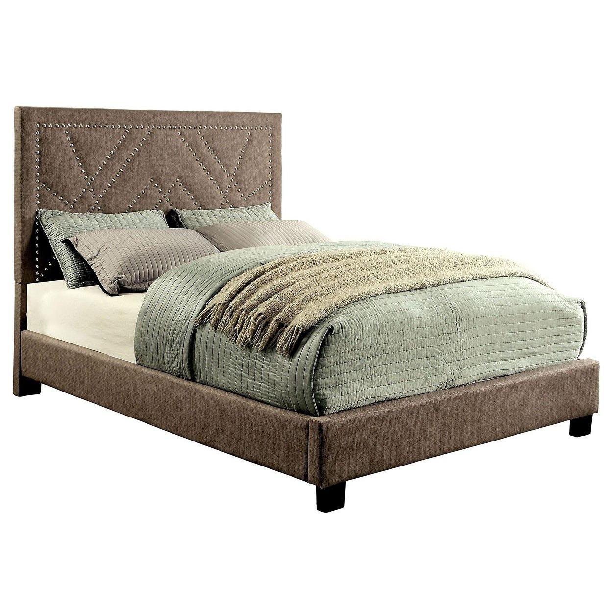  Furniture of America Marianne King Upholstered Panel Bed CM7433BR-EK-BED IMAGE 1