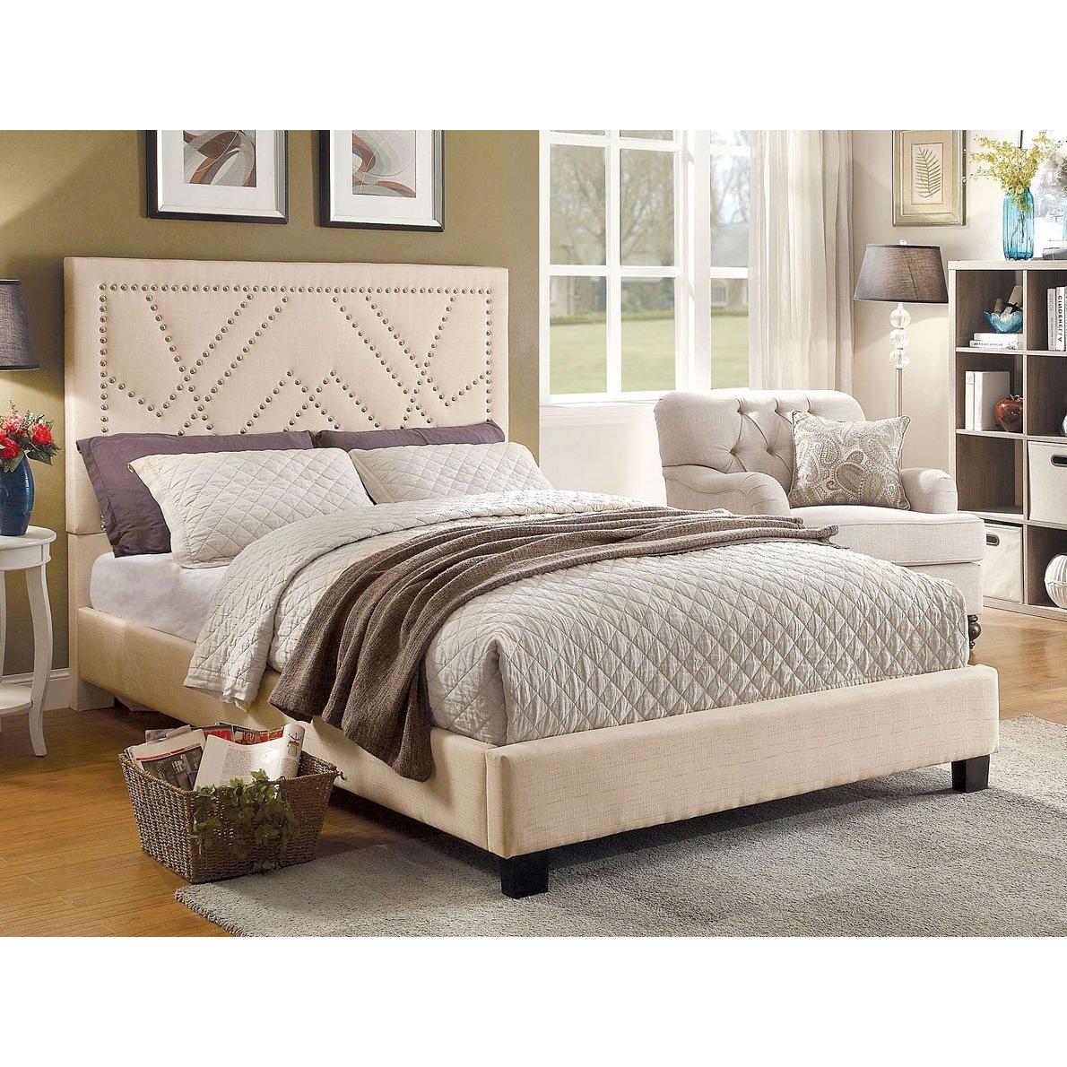  Furniture of America Marianne California King Upholstered Panel Bed CM7433BG-CK-BED IMAGE 4