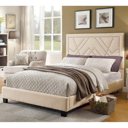  Furniture of America Marianne Full Upholstered Panel Bed CM7433BG-F-BED IMAGE 1