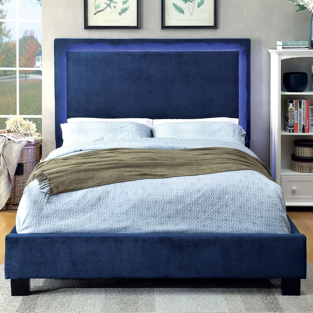  Furniture of America Erglow I Full Upholstered Panel Bed CM7695NV-F-BED IMAGE 2