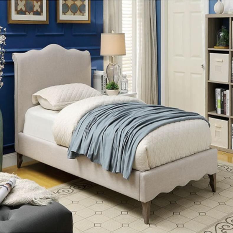  Furniture of America Rolanda Twin Upholstered Panel Bed CM7722T-BED IMAGE 1