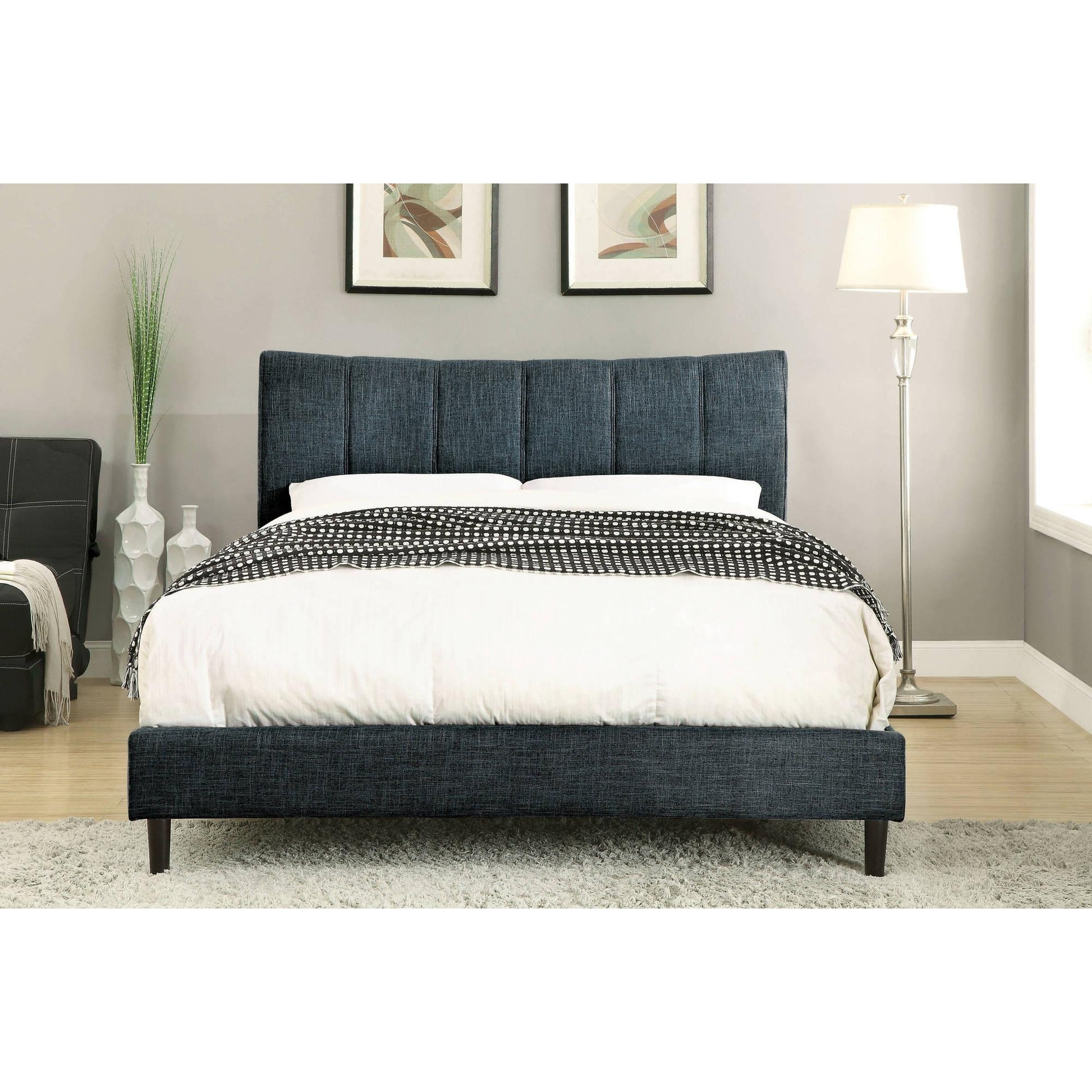  Furniture of America Ennis Twin Upholstered Panel Bed CM7678BL-T-BED IMAGE 3