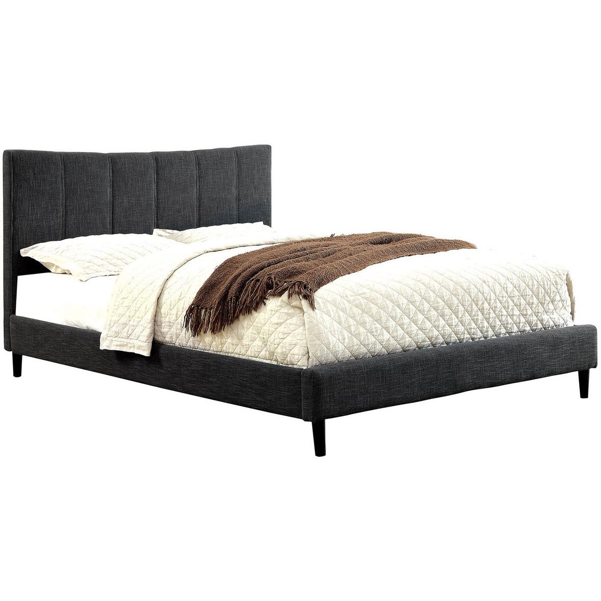  Furniture of America Ennis California King Upholstered Panel Bed CM7678GY-CK-BED IMAGE 1