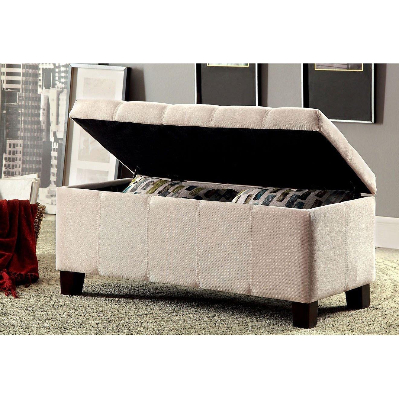 Furniture of America Remi Fabric Storage Ottoman CM-BN6036BG IMAGE 2