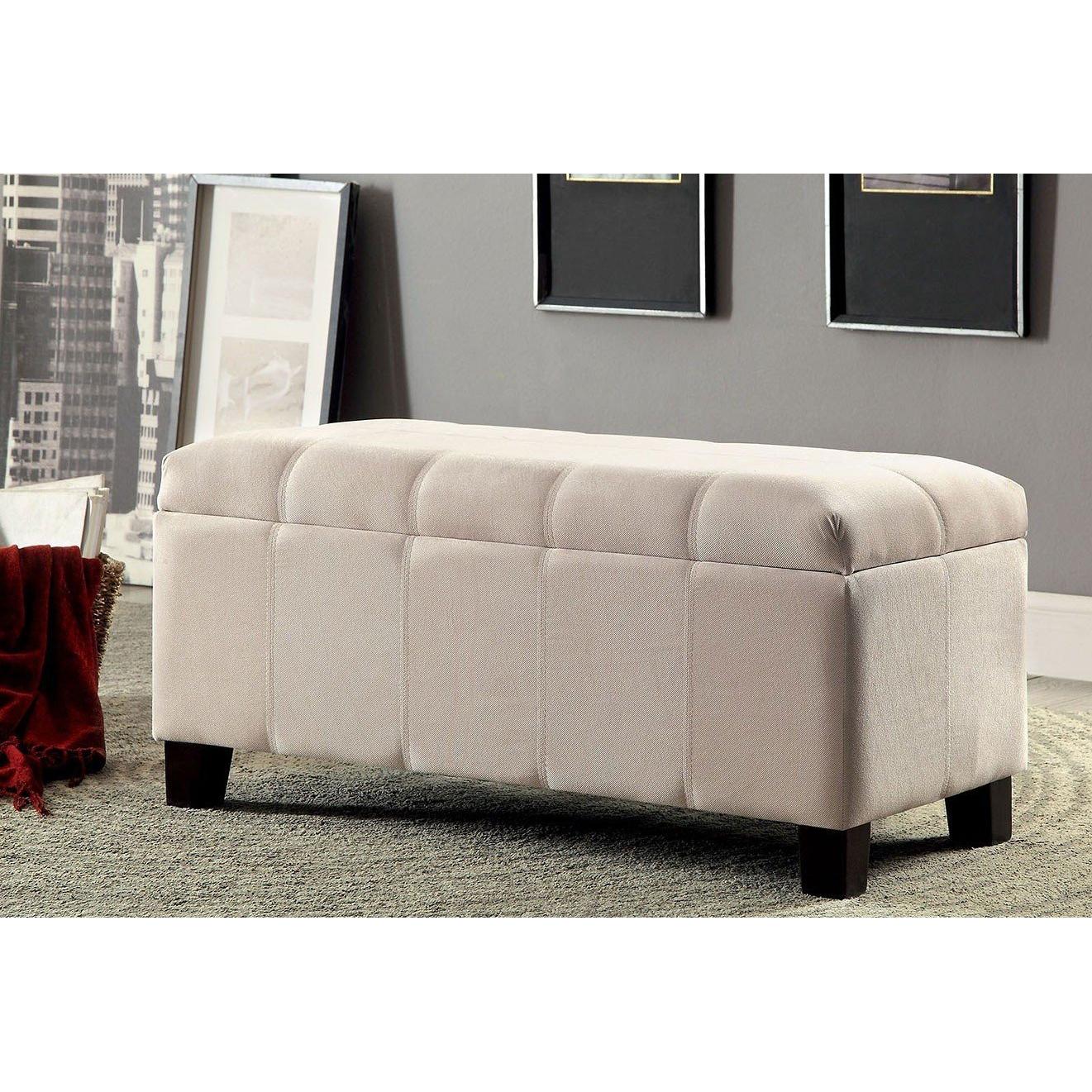  Furniture of America Remi Fabric Storage Ottoman CM-BN6036BG IMAGE 4