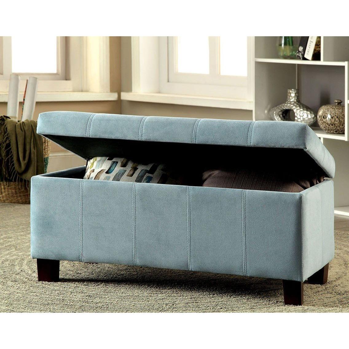  Furniture of America Remi Fabric Storage Ottoman CM-BN6036BL IMAGE 2
