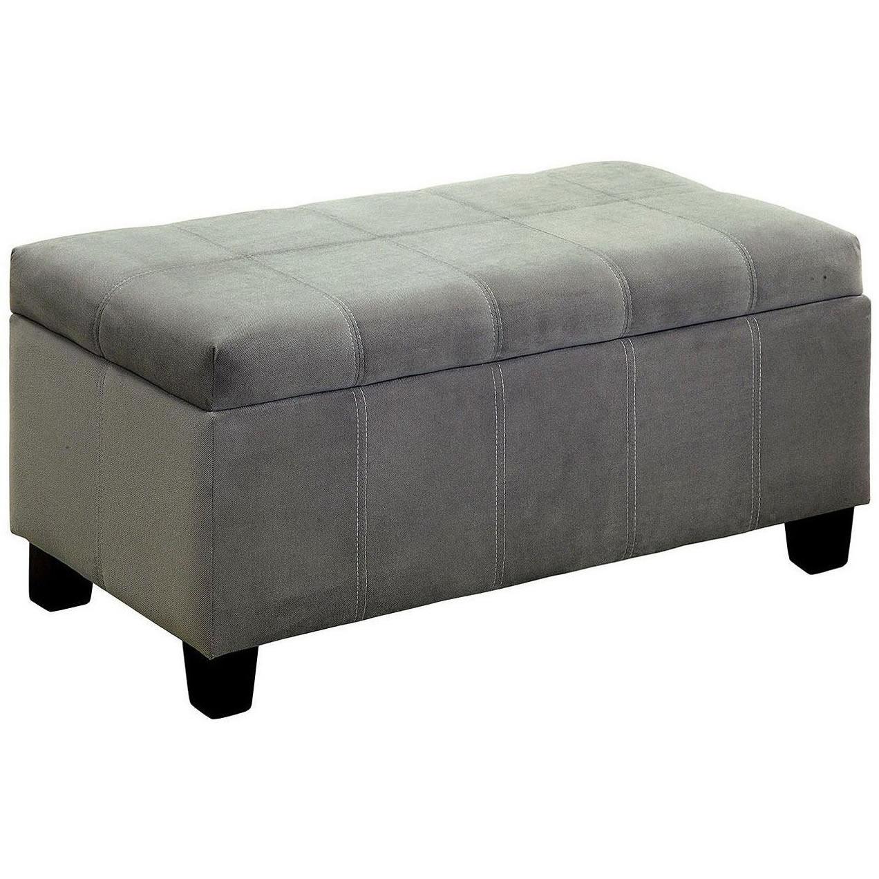  Furniture of America Remi Fabric Storage Ottoman CM-BN6036GY IMAGE 1