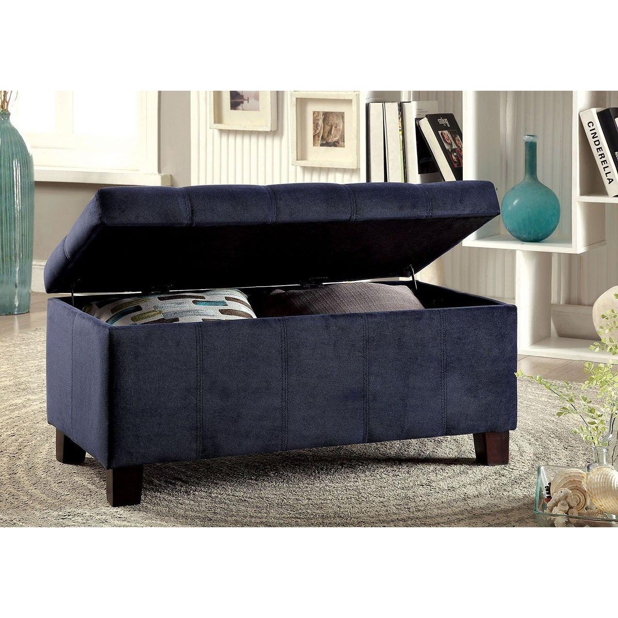  Furniture of America Remi Fabric Storage Ottoman CM-BN6036NV IMAGE 2
